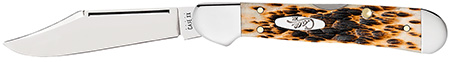 [021205001333] Case 00133 CopperLock  Mini 2.72" Folding Clip Point Plain Mirror Polished Tru-Sharp SS Blade/Peach Seed Jigged Amber Bone Handle