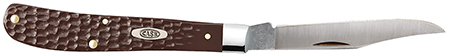 [021205001357] Case 00135 Trapper Slimline 3.25" Folding Clip Point Plain Mirror Polished Tru-Sharp SS Blade, Brown Jigged Synthetic Handle