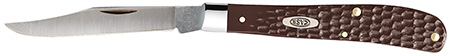 [021205001357] Case 00135 Trapper Slimline 3.25" Folding Clip Point Plain Mirror Polished Tru-Sharp SS Blade, Brown Jigged Synthetic Handle