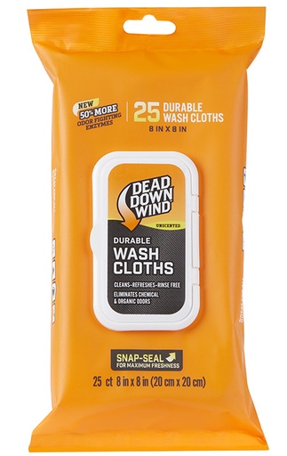 [855711008568] Dead Down Wind 1355 Field Wash Cloth 8" X 8" Unscented 25 Count