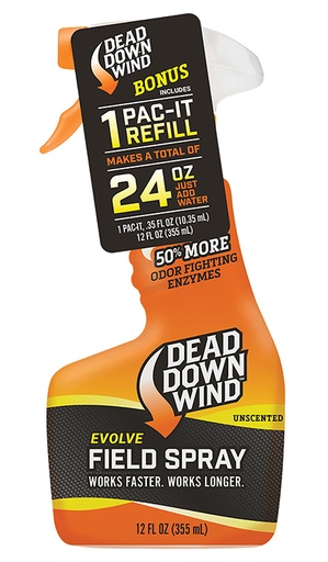 [854182006882] Dead Down Wind 1312418 Evolve Field Spray Pac-It Combo Odor Eliminator Unscented Scent 24 oz Trigger Spray