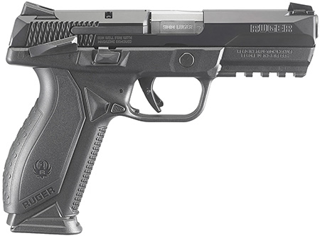 [736676086382] Ruger 8638 American  Duty Frame 9mm Luger 10+1 4.20" Stainless Steel Barrel, Black Nitride Serrated Stainless Steel Slide, Black Polymer Frame w/Picatinny Rail, Textured Wraparound Grip, Right Hand