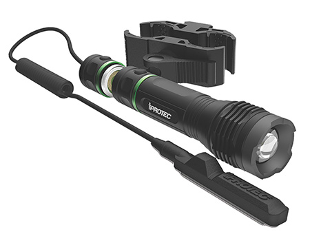 [645397932055] iProtec 665 LG 250 250 Lumen Green Firearm Light with Long Gun Mount  Black Anodized 25/250 Lumens Green   LED Light