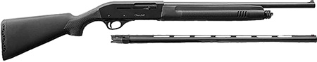 [741566905223] Akkar 111225 Churchill 220 Combo 20 Gauge with 18.50" or 26" Barrel, 3" Chamber, 5+1 Capacity, Blued Metal Finish  &  Black Synthetic Right Hand (Full Size)