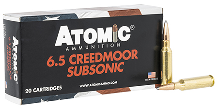 [858767004829] Atomic Ammunition 00482 Rifle Subsonic 6.5 Creedmoor 129 gr Jacket Hollow Point 20 Per Box/ 10 Case