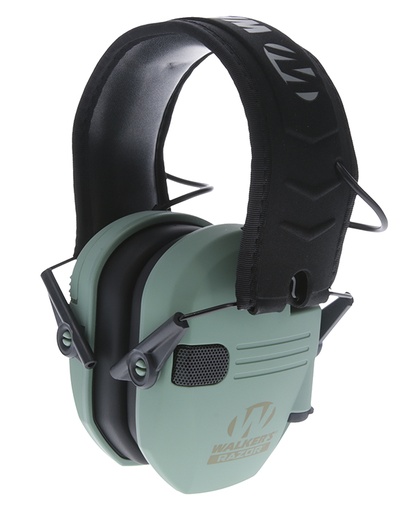 [888151030202] Walker's GWPRSEMSGN Razor Slim Electronic Muff 23 dB Over the Head Sage Green/Black Polymer