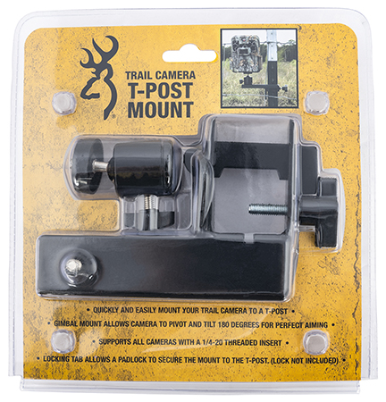 [855121008066] Browning Trail Cameras CTM T-Post Mount  Black Powder Coated Steel Fits Browning Trail Cameras