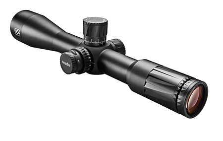 [672294110088] Eotech VDU318FFH59 Vudu FFP Black Anodized 3.5-18x50mm 34mm Tube Illuminated Horus H59 MRAD Reticle Features Throw Lever