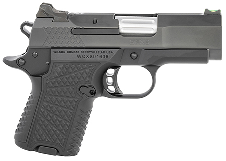 [810025505783] Wilson Combat SFX9SC3 SFX9 Sub-Compact 9mm Luger 10+1 15+1 3.25" Stainless Steel Barrel, Black DLC Serrated Stainless Steel Slide, Black Aluminum Frame w/Beavertail