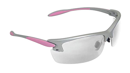 [674326237473] Radians PG0810CS Ladies Range Eyewear Women Clear Lens Gray with Coral Accents Frame