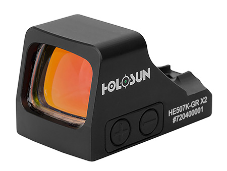 [810047071389] Holosun HE507KGRX2 507  Black Anodized 1 x 0.58" x 0.77" 2 MOA Green Dot/32 MOA Circle Multi Reticle