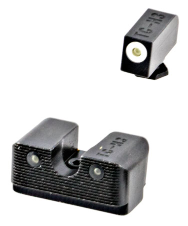 [788130023778] TruGlo TG231G2W Tritium Pro  High, White Outline Tritium Front/ Green Tritium Rear/Black Nitride Fortress Frame, Compatible w/Most Glock Except MOS, Front Post/Rear Dovetail Mount
