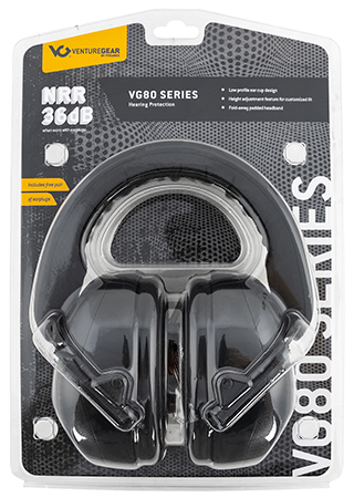 [810170031793] Pyramex VGPM8011C Venture Gear V80 Muff Foam 26 dB 32 dB Over the Head Orange Black Adult 1 Pair
