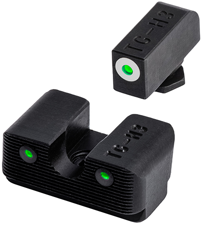 [788130023761] TruGlo TG231G1W Tritium Pro  Low, White Outline Tritium Front/Green Tritium Rear/Black Nitride Fortress Frame, Compatible w/Most Glock Except MOS, Front Post/Rear Dovetail Mount