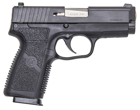 [602686058292] Kahr Arms KP4044NA P  40 S&W Caliber with 3.60" Barrel, 6+1 or 7+1 Capacity, Black Finish Frame, Serrated Matte Black Stainless Steel Slide, Textured Polymer Grip  &  TruGlo Night Sight