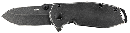 [794023249309] CRKT 2493 SQUID Assisted 2.37" Folding Drop Point Plain Black Stonewashed 8Cr14MoV SS Blade/Black Stonewashed Stainless Steel Handle Includes Pocket Clip