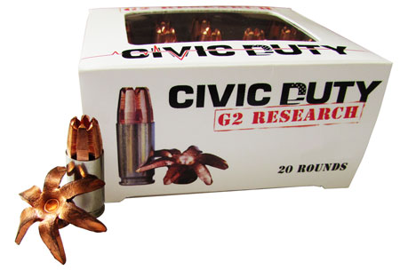 [851412006179] G2 Research G00617 Civic Duty  45ACP 164gr Copper Expansion Projectile 20 Per Box/25 Case