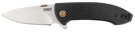 [794023462005] CRKT 4620 Avant  3.18" Folding Spear Point Plain Satin 8Cr14MoV SS Blade/ Black Carbon Fiber/G10 Handle Includes Pocket Clip