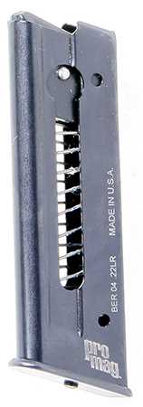 [708279000829] ProMag BER04 Standard  7rd 22 LR Fits Beretta 21A Bobcat Black Steel