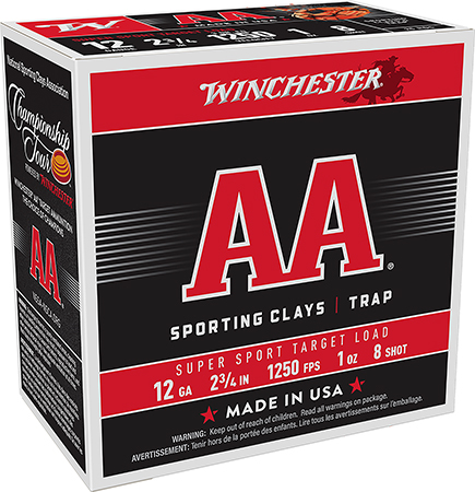 [020892026285] Winchester Ammo AASC12508 AA Sporting Clay 12Gauge 2.75" 1oz 8Shot 25 Per Box/10 Case