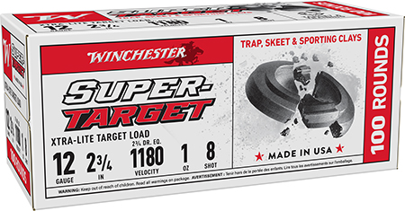 [020892020993] Winchester Ammo TRGTL128VP Super-Target Xtra-Lite 12Gauge 2.75" 1oz 8Shot 100 rd Box