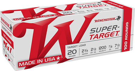 [020892026063] Winchester Ammo TRGT207VP Super-Target  20Gauge 2.75" 7/8oz 7.5Shot 100 Per Box/2 Case