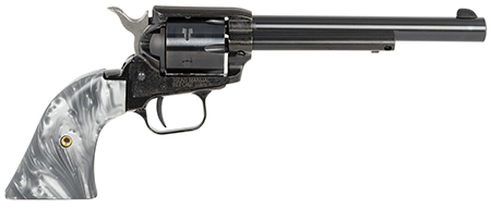 [727962706305] Heritage Mfg RR22B6GPRL Rough Rider  22 LR 6 Shot 6.50" Black Barrel  &  Cylinder Black Frame, Altamont Gray Pearl Grips