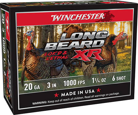 [020892021563] Winchester Ammo STLB2036 Long Beard XR Shot-Lok 20Gauge 3" 1 1/4oz 6Shot 10 Per Box/10 Case