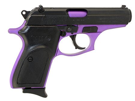 [810083200088] Bersa T380PRP8 Thunder  Micro-Compact Frame 380 ACP 8+1, 3.50" Purple Cerakote Steel Barrel, Matte Black Serrated Steel Slide, Purple Cerakote Aluminum Frame