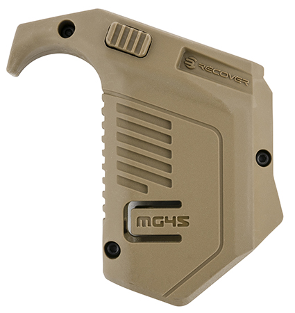 [7290018561348] Recover Tactical MG4502 Angled Mag Pouch  Double Stack, Tan Polymer, 45 ACP/10mm Auto, Compatible w/ Glock