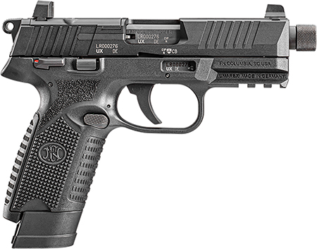 [845737013301] FN 66101011 502 Tactical 22 LR 10+1 4.60" Steel Threaded Barrel, Black Optic Ready/Serrated Slide  &  Polymer Frame w/Picatinny Rail, Black Textured Polymer Grip, Ambidextrous