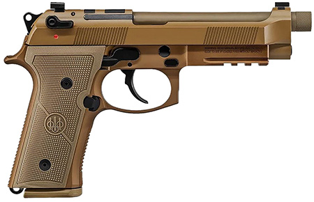 [082442940670] Beretta USA JS92M9A4G M9A4  9mm Luger 5.10" Threaded Barrel 10+1, Flat Dark Earth Cerakote Polymer Frame, Serrated Steel Optic Cut Slide, Polymer Grip  &  Decocker Safety