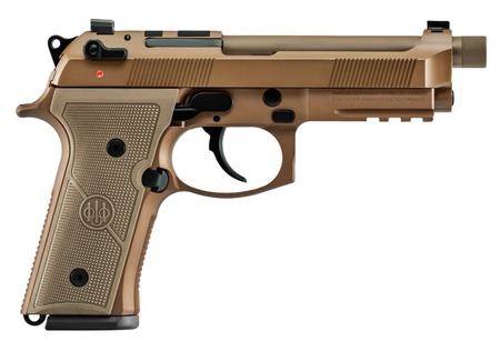 [082442940724] Beretta USA JS92QM9A4GM M9A4 Centurion 9mm Luger 5.10" Barrel 18+1, Flat Dark Earth Cerakote Polymer Frame, Serrated Steel Optic Cut Slide, Polymer Grip  &  Decocker Safety