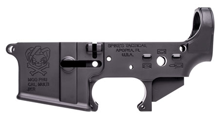 [815648021962] Spikes STLS024 PHU Joker Stripped Lower Receiver Multi-Caliber 7075-T6 Aluminum Black Anodized for AR-15
