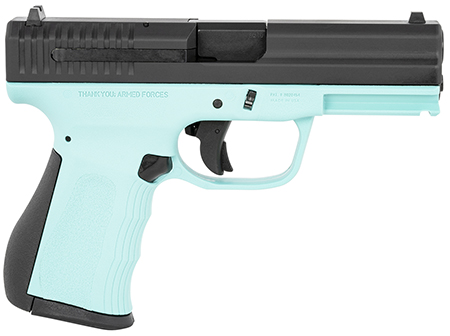 [850979005915] FMK G9C1G2TBSS 9C1 G2 9mm Luger 14+1 4" Black Stainless Steel Barrel, Black Serrated Carbon Steel Slide, Blue Jay Polymer Frame w/Picatinny Rail, Black Backstrap Grip