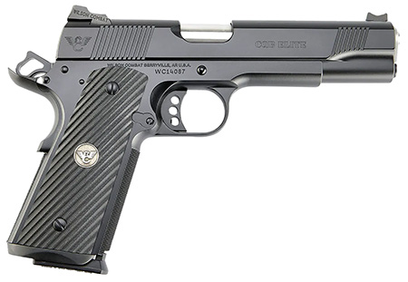 [810025506667] Wilson Combat CQBEFS9 CQB Elite 9mm Luger 10+1 5" Match Grade Barrel, Black Serrated Carbon Steel Slide, Black Armor-Tuff Carbon Steel Frame w/Beavertail, Black G10 Grip