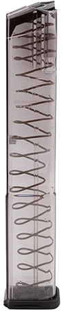 [850016478283] ETS Group GLK18G2 Pistol Mags  32rd Extended w/Gen2 Floor Plate 9mm Luger Compatible w/ Glock 17/18/19/19X/26/34/45 Clear Polymer
