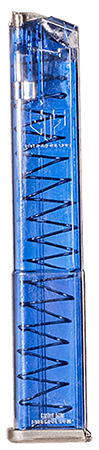 [850016478276] ETS Group GLK18G2BLU Pistol Mags  31rd Extended w/Gen2 Floor Plate 9mm Luger Compatible w/ Glock 17/18/19/19X/26/34/45 Clear Blue Polymer