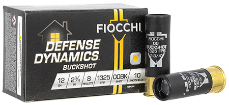 [762344712932] Fiocchi 12BK008 Defense Dynamics  12Gauge 2.75" 8Pellets 00 Buck Shot 10 Per Box/25 Case
