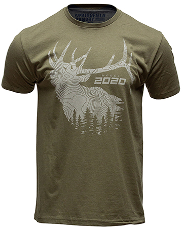 [706397951597] Springfield Armory GEP8605S 2020 Elk Men's Military Green Cotton/Polyester Short Sleeve Small