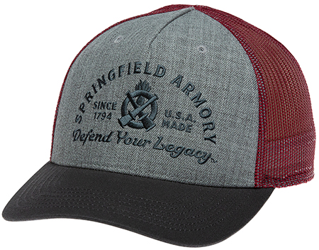 [706397945947] Springfield Armory GEP2381 Defend Your Legacy Brewery Hat Gray/Graphite/Maroon Adjustable Snapback OSFA Structured