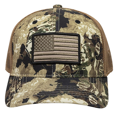[885792821640] Outdoor Cap USA-170 USA Flag  Veil Whitetail/Brown Adjustable Snapback OSFA Structured