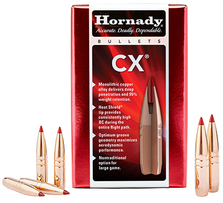 [090255719598] Hornady 332014 CX  338 Cal 225 gr Copper Solid 50 Per Box/ 15 Case