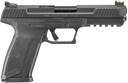 [736676164035] Ruger 16403 Ruger-5.7 Pro 5.7x28mm 20+1 4.94" Black Nitride Alloy Steel Barrel, Black Oxide Optic Cut/Serrated Steel Slide, Black Polymer Frame w/Picatinny Rail, Black Polymer Grip, Right Hand