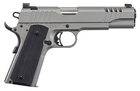 [602686422420] Auto-Ordnance 1911TCAC6N 1911 A1  45 ACP 7+1 5" Savage Silver Cerakoate, Serrated/Ported Slide,  Black Rubber Grips, TruGlo Night Sights