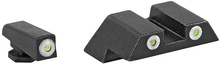 [819644023050] ATI ATINSGLOLF ATI Night Sight Glock Large Frame  Green Tritium White Outline Front Sight-Green Tritium White Outline Rear Sight