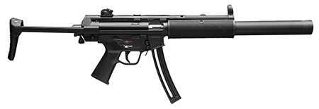 [642230262072] HK 81000468 MP5  Full Size 22 LR 25+1 16.10" Black Steel Barrel. Black Retractable Black Polymer Stock  &  Grips