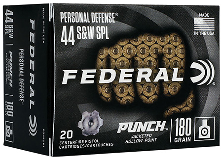 [604544677546] Federal PD44SP1 Punch Personal Defense 44S&W Spl 180gr Jacketed Hollow Point 20 Per Box/10 Case
