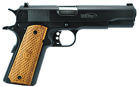 [713780856070] TriStar 85607 American Classic Government 1911 38 Super 9+1, 5" Stainless Steel Barrel, Blued Serrated Steel Slide, Blued Steel Frame w/Beavertail, Wood Grip