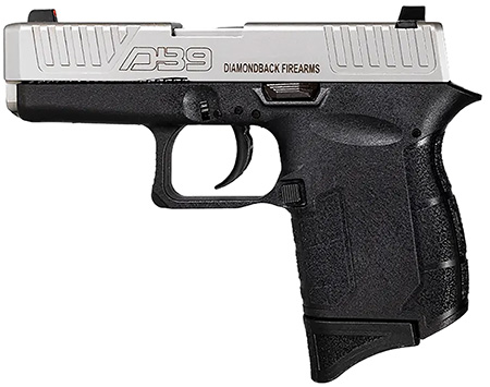 [810035752573] Diamondback DB0200P021 DB9 Gen4 Micro-Compact Frame 9mm Luger 6+1, 3.10" Stainless Steel Barrel, Nickel Boron Serrated Stainless Steel Slide, Black Polymer Frame Black  &  Grip
